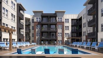 Pool view at Elevate Apartments, Madison, WI, 53718